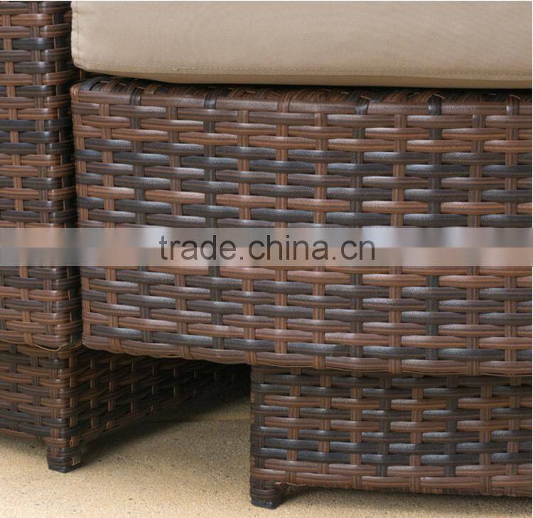 Flexible combination rattan handcraft outdoor patio used sectional sofas