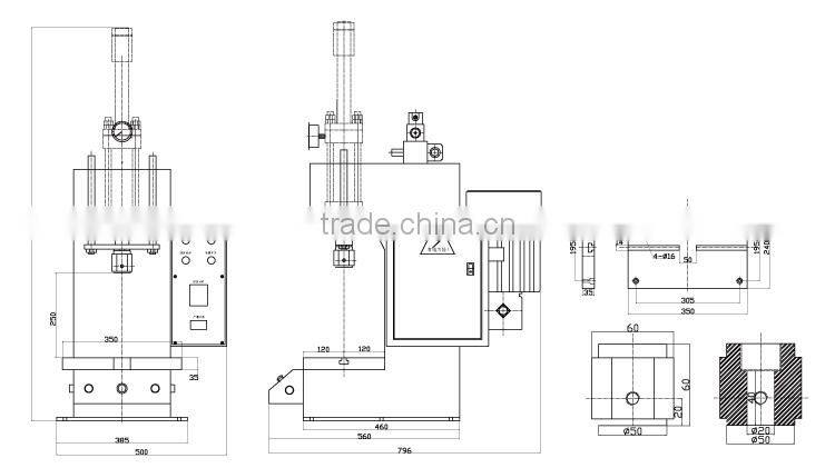 China manufactory custom small manual hydraulic 3t leather stamping press