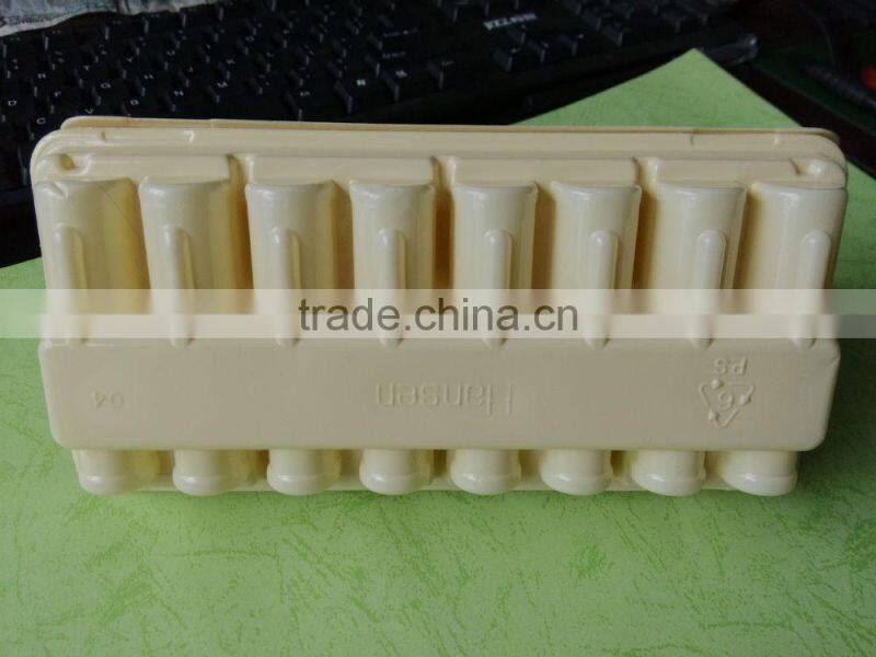 Plastic medical oral liquid packing tray with 8 dividers