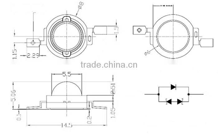 VANQ high power leds 1w 3w 850nm 940nm for CCTV camera singal vision