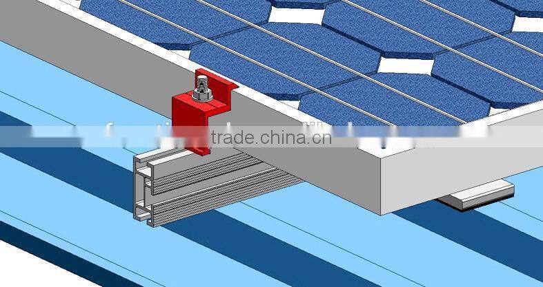 high quality steel structure prevent water leaking rooftop Solar panel mounting system