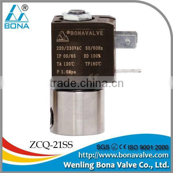 Stainless Steel acid-resisting direct action solenoid valve ZCQ-09SS