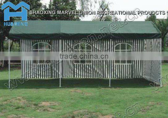 Stylish Green Striped Canopy Carport with windows