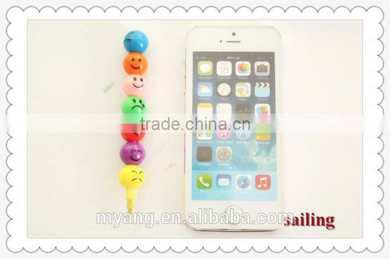 Lovely expression Non-toxic plastic haw shaped 7 Colored Crayons