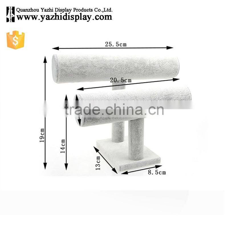 Jewellery Store Practical Wood Tabletop 2-Layer Commercial Bracelet Watch Display Velvet Jewelry Stand