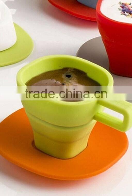 Silicone Espresso Collapsible Cup and Saucer