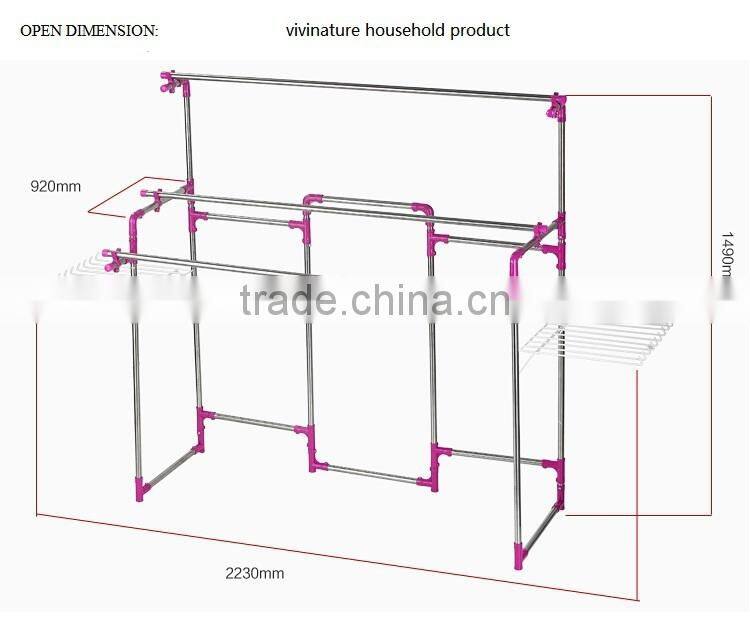 double three transfer shapes clothes rack and blanket drying rack