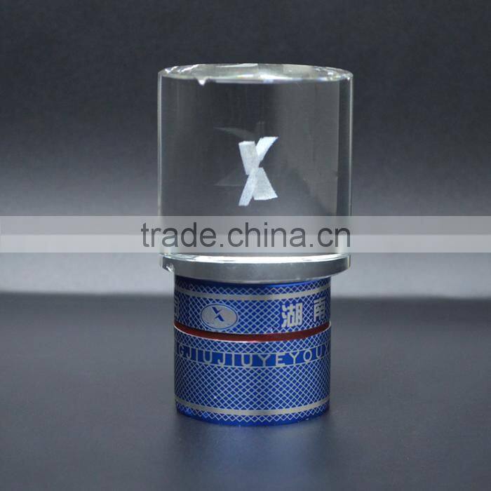 Crystal glass stopper aluminum screw cap for wine glass bottle