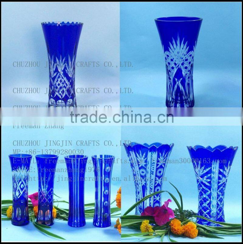 2017 new arrival overlay single flower glass vase