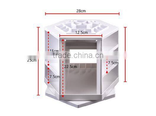 Tabletop Rotating Cosmetic Organizer Storage /Makeup Display Box Holds Up 200 Pieces