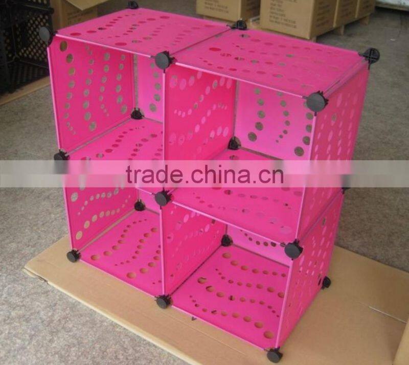 4 Cube DIY Wardrobe Plastic Cabinet Combination Storage Organizer