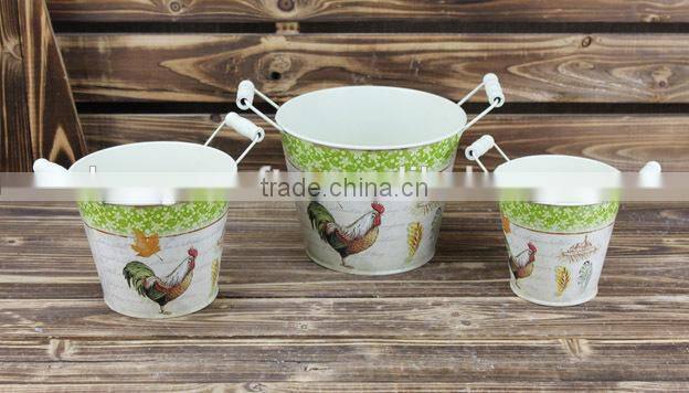hot selling antique metal bucket chicken dacal metal pail, flower metal bucket