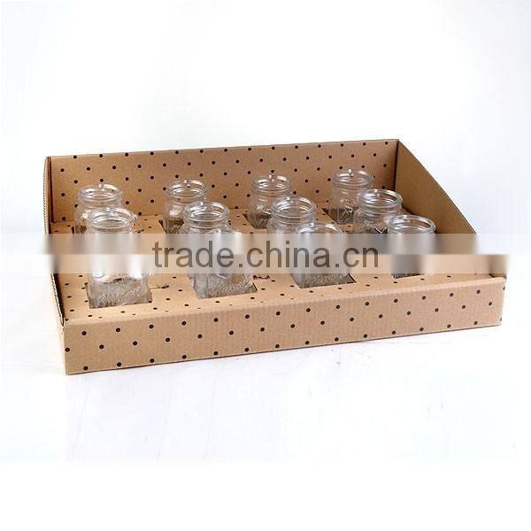 PDQ box set of 6 clear machine made mason jar glass