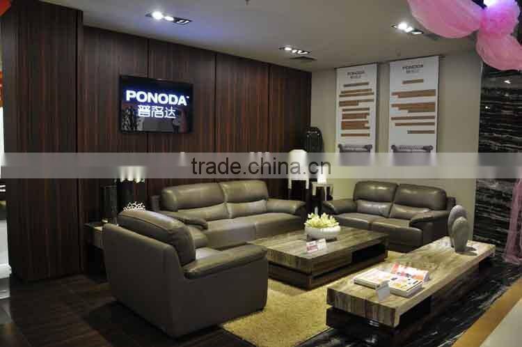 New Design Italiy Top Grade Leather Adjustable Headrest Sofa