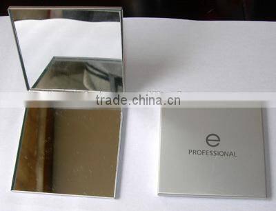Aluminum mini custom logo cosmetic square double sided mirror compact mirror