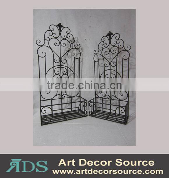 Vintage decorative metal wall shelf