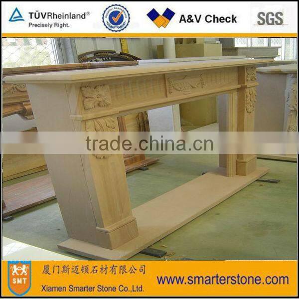 CAD drawing design beige marble fireplace