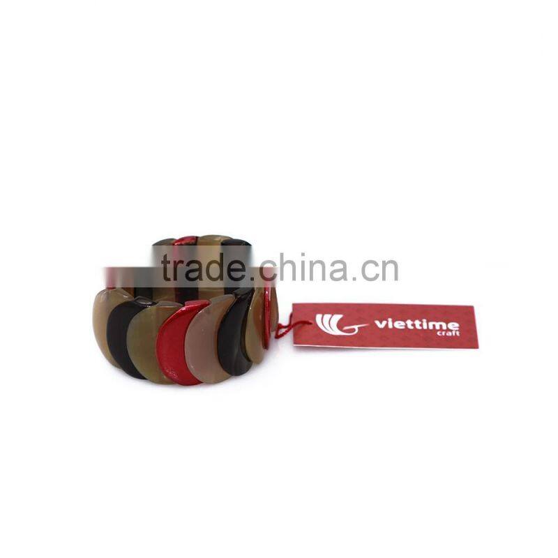 Vietnamese water buffalo horn bracelet, unique horn cuff jewelry, 100% handmade.