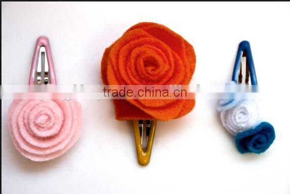 New products 2017 hot sale high quality Christmas decoration clips cute design colored pegs felt handmade hair accessories