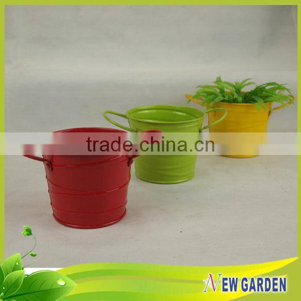 New Design Garden decoration round smart plant pot with handle