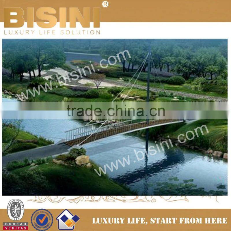 Simple Cable-stayed Bridge, Decorative Landscape Bridge, Prefab Steel Structure River Landscape Bridge(BF08-Y10011)
