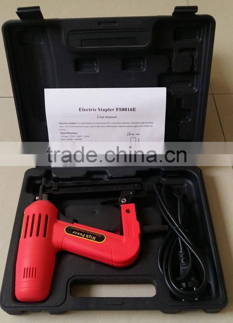 1500w 8016 Lower Noise Handheld Electric Brad Nail Crown Stapler Gun Portable Electric Nailer Gun