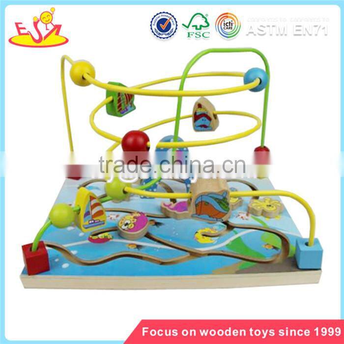 Wholesale new fashion wooden around beads toy beautiful wooden around beads toy W11B053