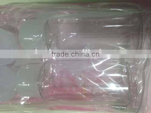 4pcs PET travel bottles set/cosmetic bottle , opp bag with header
