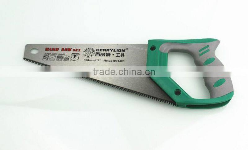 300mm hand garden sharp saw with rubber handle, hand saw for tree and branch
