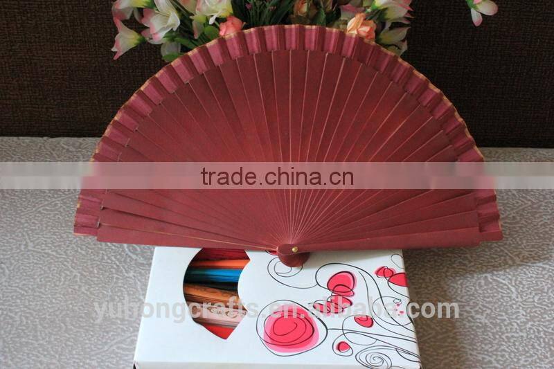 High quality Spanish wood fabric fan