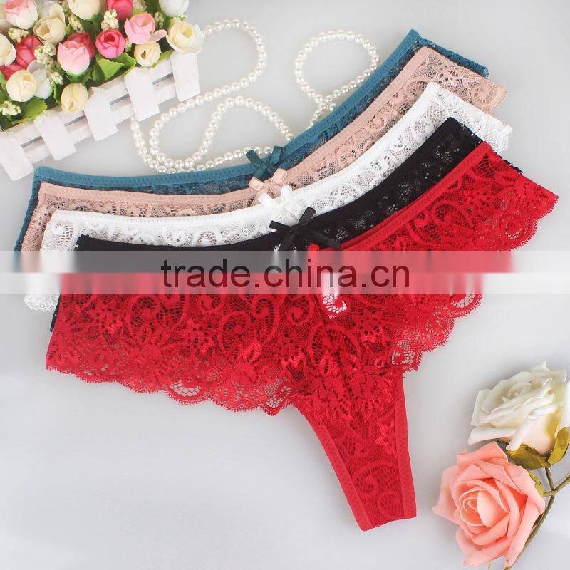 Factory direct sales S-XL Size Women Sexy Lace Underwear Briefs Panties Thongs G-string pant