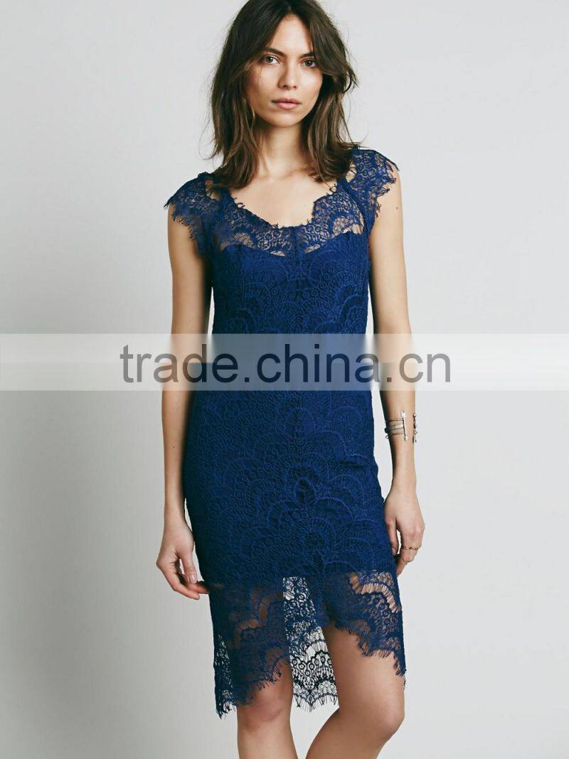 2017 fashion sexy red lace dress half sleeve slim fit women dresses