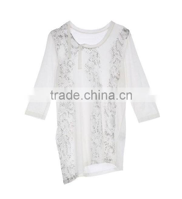 New arrival fashion national pullover rounded neck fashion blouses 2016