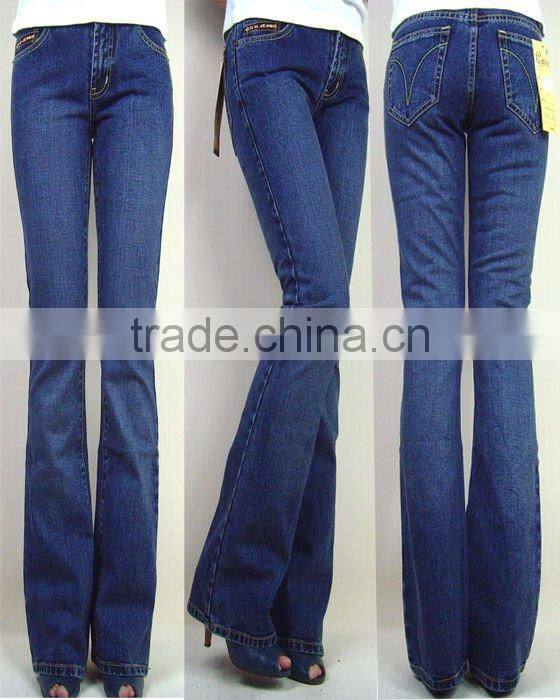GZY Guangzhou stock lot denim bell bottom sexy tight girls jeans