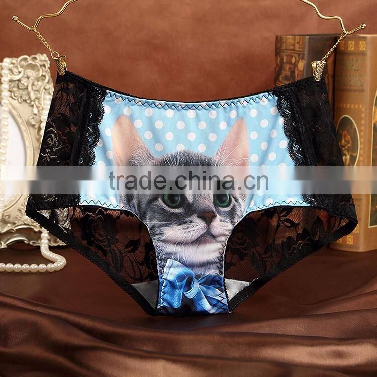 Fancy cat underwear low waist sexy women panties
