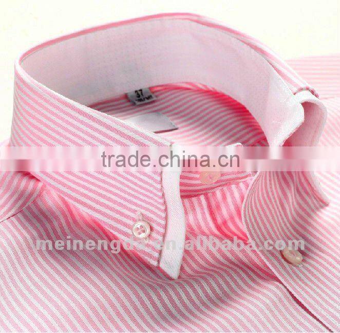 Stripes bright color double collar stylish men shirt