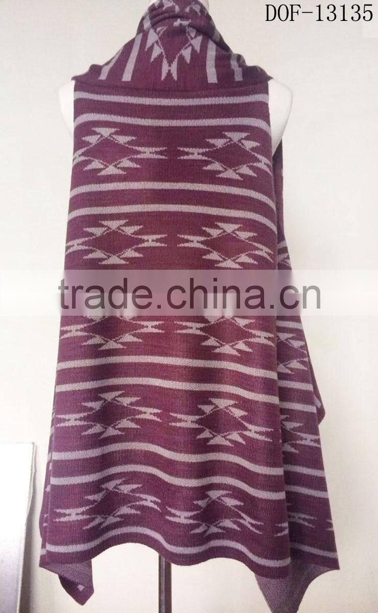 Fashion lady designer knitted acrylic crochet shawl for winter