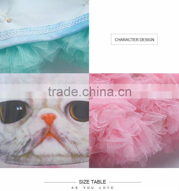 Kitten printed dress chiffon dress sublimation print dress