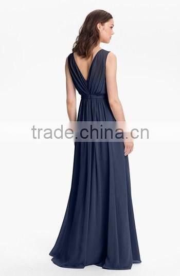 MGOO 2016 Formal Occasions Pleated Chiffon Maxi Dress Pictures Of Latest Gown Plain Elegant Prom Dress