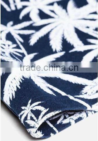 Short Sleeve Palm Tree Print 100% Cotton Children Clothing Manufacturer