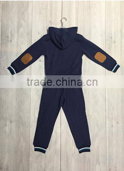 new 2016 children sports two-piece hooded fleece zippers