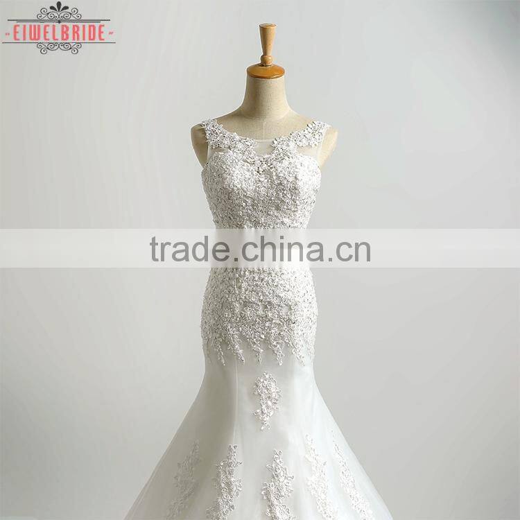 Long Floor-length white Wedding Dress Mermaid