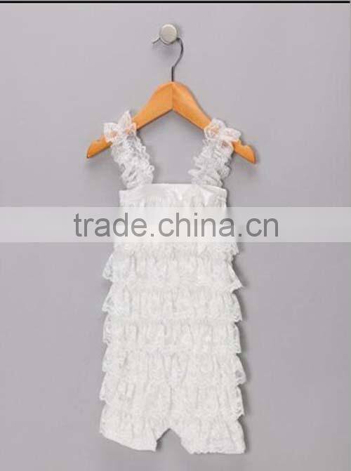 2015 Wholesale high quality!rainbow lace ruffle romper baby romper RO008