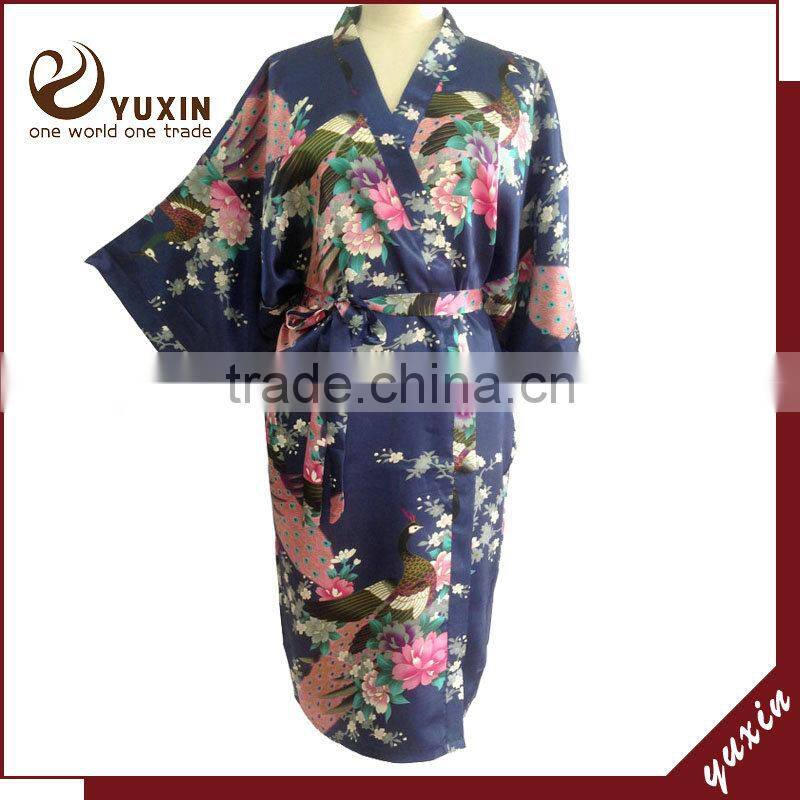 Silk sexy kimono Women Robe Gown Bathrobe Sleepwear SW019