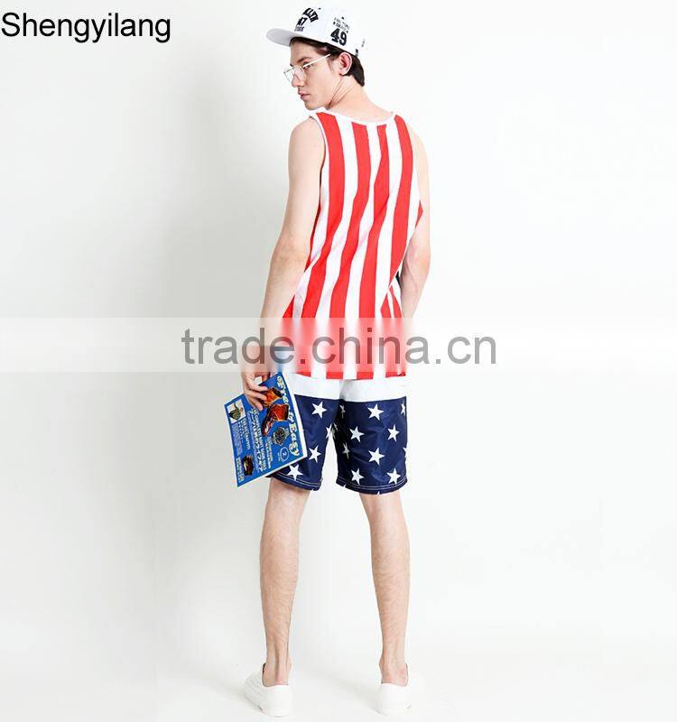 Wholesale high quality fashion printing cotton gym tank top china manufacturer