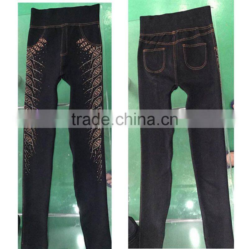 OEM service simple design one piece polyester spandex soft womens printed leggings 2017