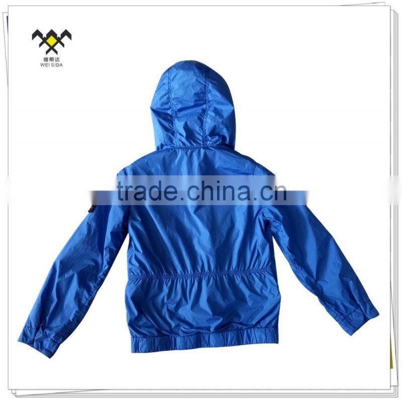 2017 spring hooded lightweight windbreaker jacket for boys