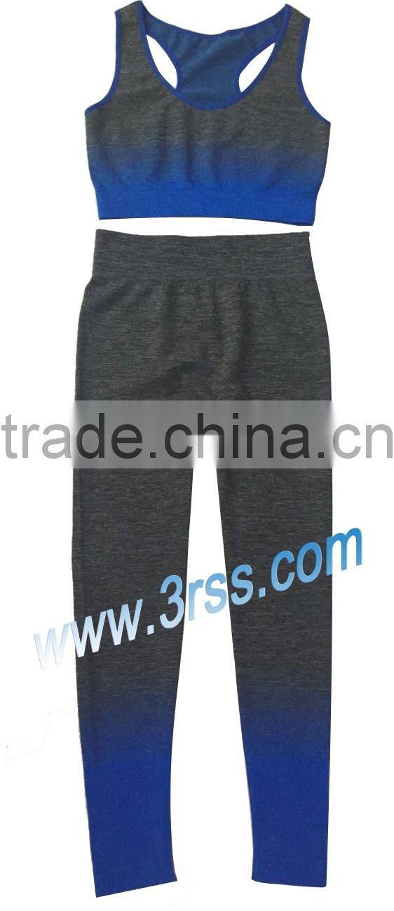 2017 hot sell seamless yoga wear set leggings and tank top