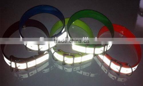 waterproof nylon safety reflective dog collar for walking
