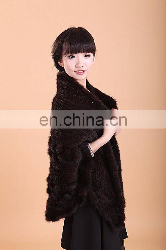 Mink fur knitted scarf knitted scarf for ladies